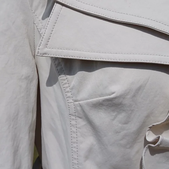 Kenar - Cream Multi Button Ruffled, Belted,Lined and Water Resist Jacket WS - Picture 9 of 16